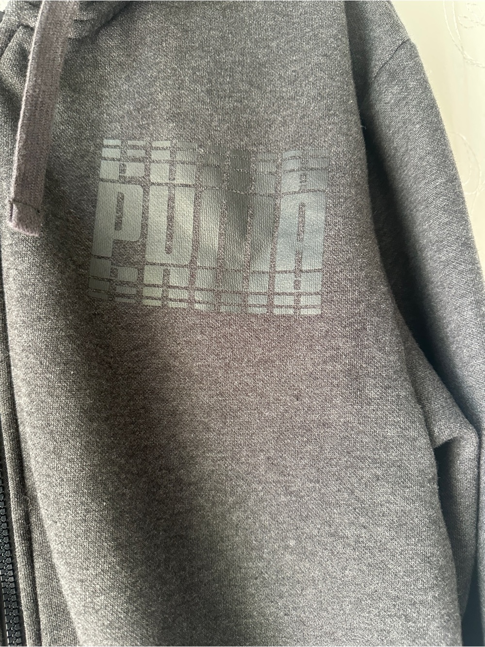 Puma Gray Logo Hoodie with White Branding - Picture 4 of 5